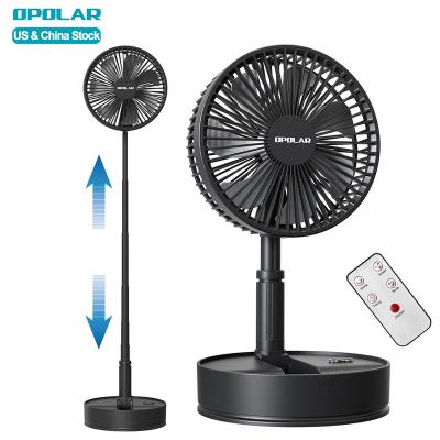 China Remote Control Electric Foldable Floor Mini Stand Table Portable Desk Fans Hotel OPOLAR 7200mAh Battery Folding Rechargeable Timer Fan for sale