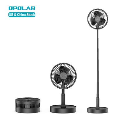 China OPOLAR Hotel Rechargeable Pedestal Floor Fan with Timer 7200mAh Battery Electric Foldable Portable Table Fan Wireless Fans for sale