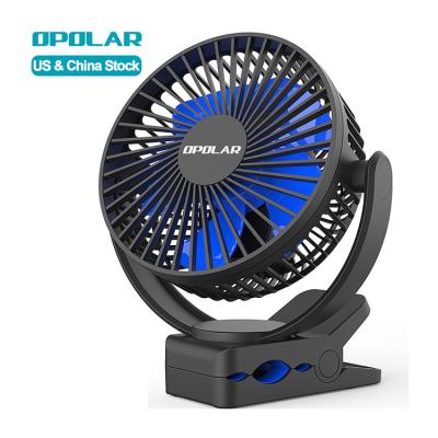 China OPOLAR Newest Design 5000mAh 3 Speed ​​Outdoor Portable Rechargeable Electric Cooling Clip 360 Degree Rotation On Table Mini Fan for sale