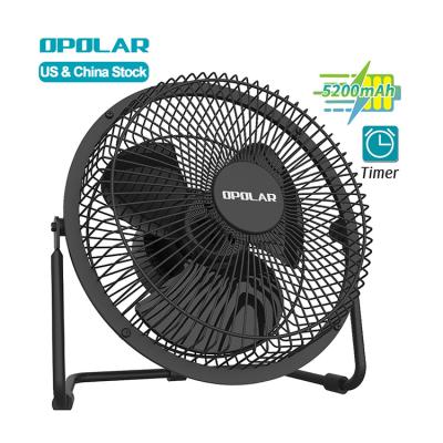 China OPOLAR Hotel Battery 5200mAh Hot-selling Desktop Operating Fan with Timer 9 Advance Portable USB and Type-C TILT Rechargeable Table Fan for sale