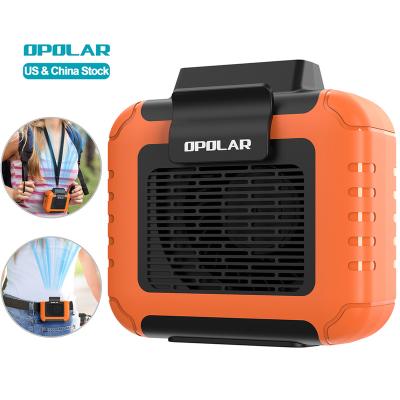 China OPOLAR 6000mAh Battery Outdoor Rechargeable Strong Airflow Neck Fan 6200RPM Personal Small Personal Fan Mini Portable Waist Clip Fan for sale