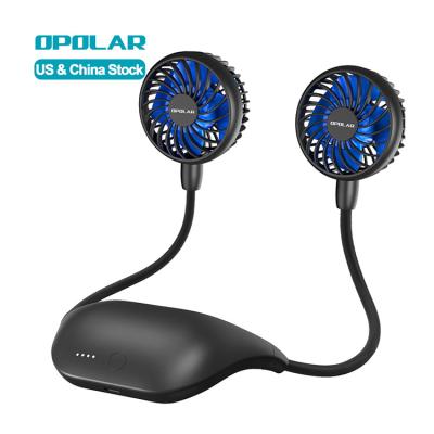 China OPOLAR Rechargeable Electric Personal Car 6 Speeds 10000mAh Battery Small Portable Neck Fan For Outdoor Travel for sale