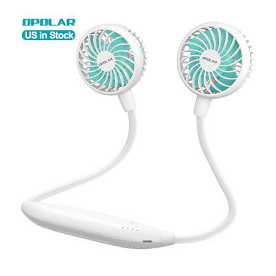 China OPOLAR Outdoor Price 6 Gears 2600mAh Battery Operated 360 Degree Rotation Hands Free Portable Neck Cooling Rechargeable Fan for sale