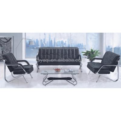 China Corner sofa practical use office sofamatel black leather steel sofa (YA-321) for sale