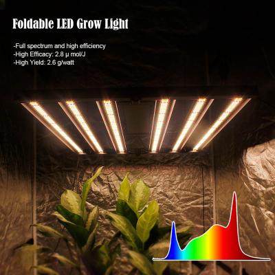 China Seed Starting Spectrum 2.8umol/J Yuanhui Full Foldable 400w Led Grow Lights For Indoor Plants With RJ14 Port for sale