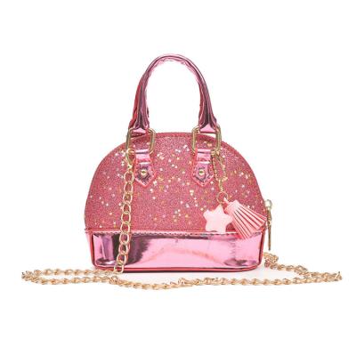 China Others Fashionable Change Chain Tilted Cross Bag Mini Sequin Shell Handheld Bag for sale