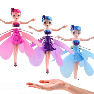 China Eco-friendly material infrared color induction doll remote control flying doll toy with LED light for sale