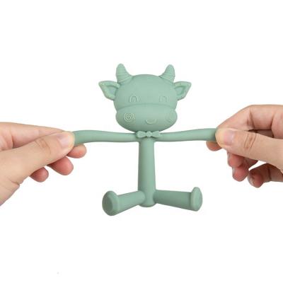 China Boilable Stereo Baby Teether Stick Baby Silicone Soft Molar Teething Toy for sale