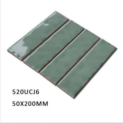 China 2x8 inch / 50x200mm Modern Dark Green Color Onyx Bathroom Subway / Subway Tile for sale