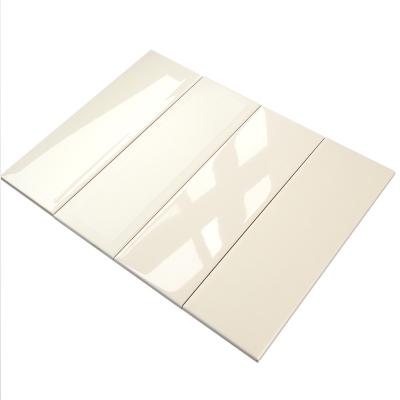 China Size Metallic Beige Color Glossy Glazed Tiles 100x300mm Subway Ceramic Glazed Tile 4x12 Inch for sale