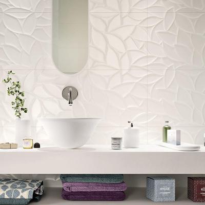 China Glazed Metallic White Glazed Tiles 30*60 Wave Ceramic Wall Tile For Washroom for sale