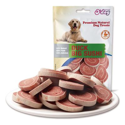 China Viable Promotional Good Quality Dog Food Manufacturers Wholesale Duck Sushi Dog Treats Dry Dog Snacks for sale