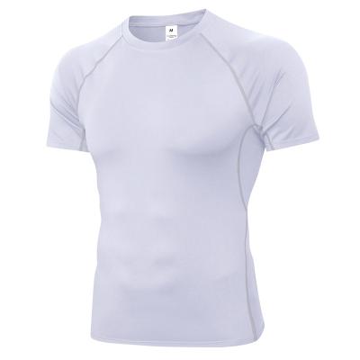 China OEM Wholesale Men's Anti-Wrinkle Elastane Slim Fit T-shirtfitness Oversized T-Shirt Round Neck Muscle Fitness Mens Gym T-Shirts for sale