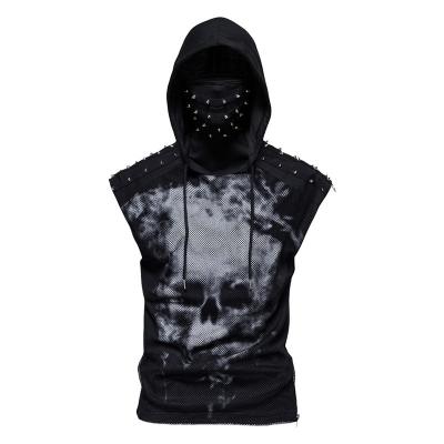 China LOW MOQ QUICK DRY custom cotton sleeveless workout printed hoodies for men printed jackets hoodies for sale