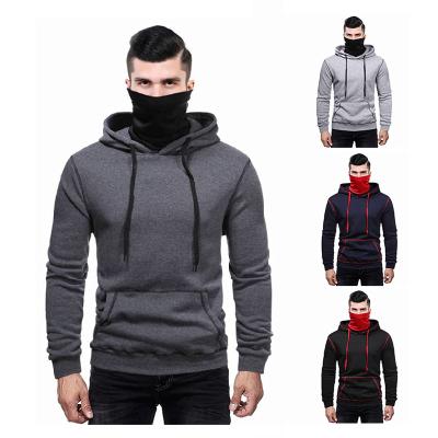 China Custom Face Masked Winter Men Drawstring Anti-Wrinkle OEM Hoodies Sweatshirt Personality Solid Color Simple Hoodie For Men for sale