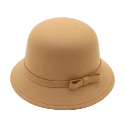 China Character Women's Hat Classic Narrow Soft Belt Buckle Woolen Soft Felt Hat for sale