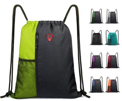 China Sports Gym Polyester Promotional Waterproof Portable Breathable Drawstring Bag for sale