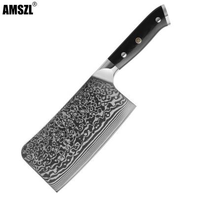 China Sustainable Professional 10Cr15CoMov 67 Layers Damascus Butcher Knife Genuine Cleaver Knife for sale