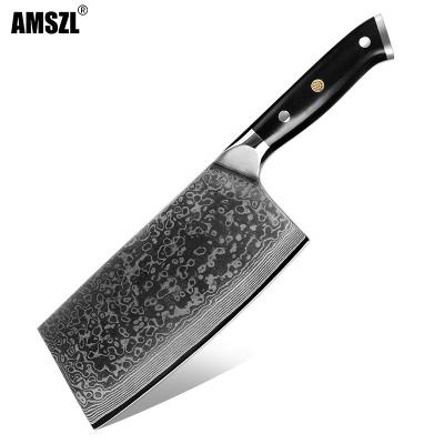 China 67 Viable High Quality Damascus Layers Cleaver Knives Genuine Kitchen Knife for sale