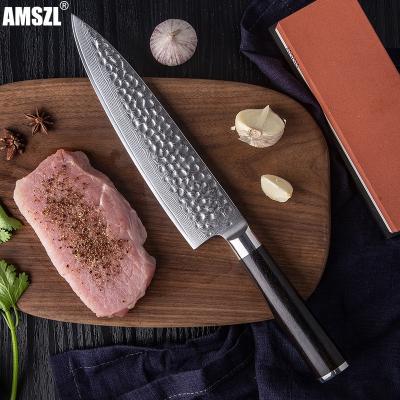 China Durable Super Sharp VG10 Damascus Chef Knife With Honeycomb Pattern for sale