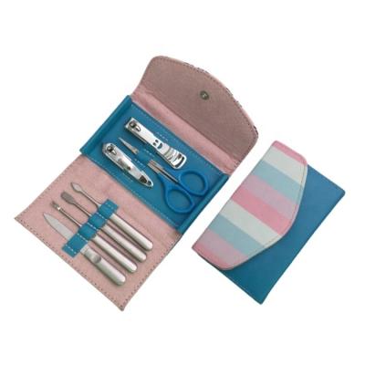 China Luxury Premium Durable Stainless Steel Personal Care Nail Clipper Tools 7 Piece Manicure Pedicure Set for sale