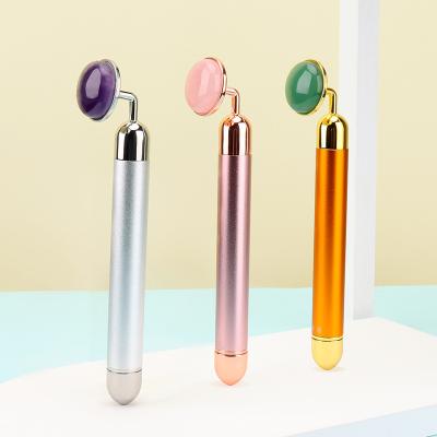 China Vibrating Wrinkle Remover Massager Energy Bar Jade Skin Tighten Massage Roller For Face Beauty for sale