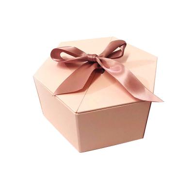 China Disposable Customized Special Logo Shape Double Door Gift Box Ribbon Surprise Open Box for sale