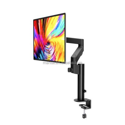 China Aluminum 180 Degree Swivel Dual Monitor Arm Shock Absorber 360 Max VESA 100*100mm Rotating Monitor Stand for sale