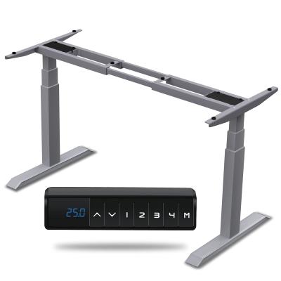 China Glass PC Glass Electric Standing Height Adjustable Dual Motor Computer Gaming Desks (Height) Lifting Desk for sale