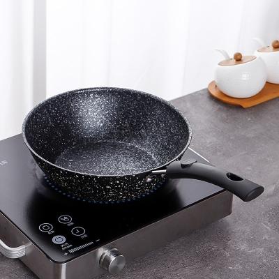 China 21cm Silicone Handle Anti-scalding Glass Lid Pan Medical Frying Wheat Rice Mineral Stone Viable Nonstick Metal Cover for sale