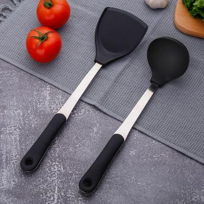 China Sustainable Pot and Spatula Scoop Cooking Stainless Steel and Silicone Cookware Set Dish Body Cooking Tool Kitchen Tool for sale