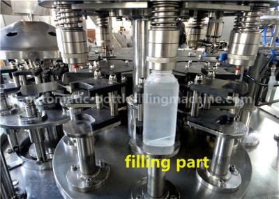 China PET / HDPE Juice Bottle Filling Machine Silver Gray With Aluminum Foil Sealing for sale