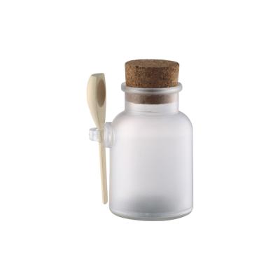 China Personal Care 200g Plastic Cosmetic Packaging Cream Jar With Wooden Spoon for sale