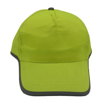 China High Quality Wholesale 6 Panel Baseball Cap Fluorescent Green Promotional Hat With Reflective Brand Custom Summer Fashion Outdoor Hat for sale