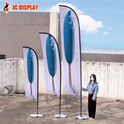 China Health care institutes wholesale aluminum feather flag outdoor teardrop flag cheap advertising pole for sale