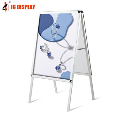 China Vertical Trade Show Advertising Sign Post Boards For Shops Outdoor Poster Rack Exhibition Display Stand Floor Sign for sale