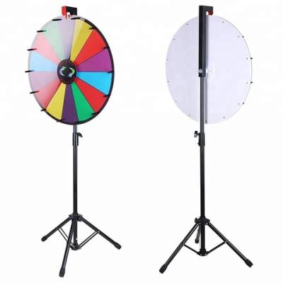 China PVC foam board and fortune price wheel iron stand hot sales 18 color wheel with folding tripod floor stand for sale