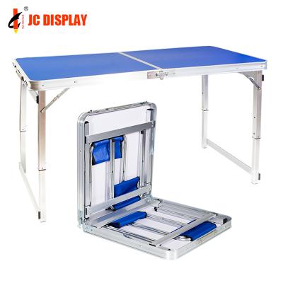 China Easy Carrying No MOQ Easy Movable Blue Portable Table 60cm for sale