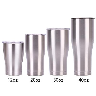 China Feiyou Viable Curving Stainless Steel Tumblers 30oz 20oz Double Wall Insulation Coffee Mugs Curve Wine Tumbler With Lid for sale