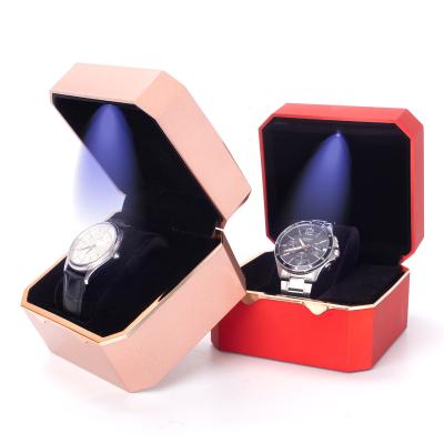 China Jewelry Packaging Wholesale Fashion Classic Gift Package Colorful Watch Box With Led Light for sale