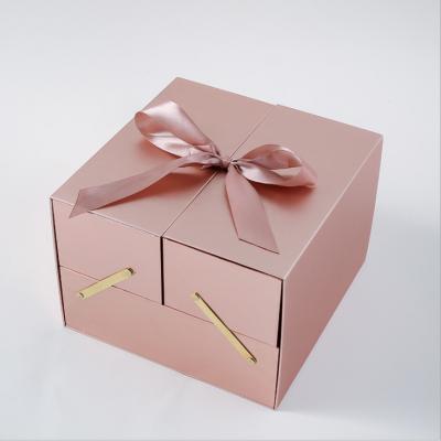 China 2021 Black Tanabata Day Creative Double Open Jewelry Customized Empty Gift Box for sale