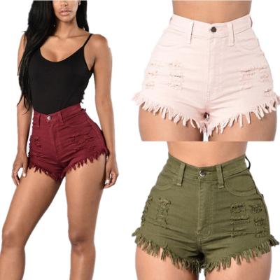 China 2021 new arrivals QUICK DRY stretch to shear high-waisted denim shorts straight-leg pants with high quality for sale