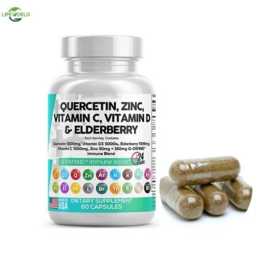 中国 クエルセチン 1000mg 亜鉛 50mg ビタミンC 1000mg ビタミンD ブロメライン エルダーベリー 肺免疫防御支援サプリメント 販売のため