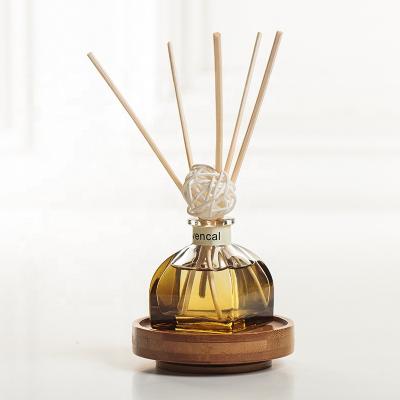 China Manufacturer New Design Essential Oil Wood Fiber Viable Private Wholesale Natural Reed Diffusers Flameless Perfume In Glass Jar for sale