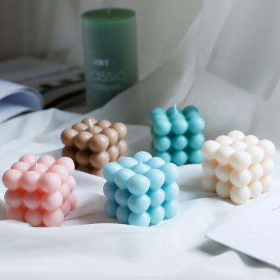 China Flickering 100% Soy Wax Most Popular Wholesale Decorative Cube Bubble Candle Decorative Wax Soy Scented Candle for sale