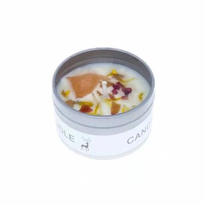 China 100% Soy Wax Customized Color Luxury Private Label Soy Wax Scented Candles With Dried Flowers For Wedding for sale