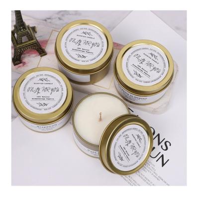 China Wholesale Price 100% Soy Wax Cand 100% Soy Wax Scented Travel Set Tin Candle For Wedding for sale