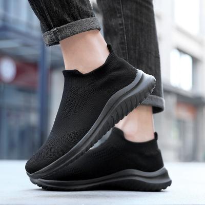 China Cushioning Sale DM Mesh Men's Black Walking Loafers Breathable Unique Knitting Upper Warm 'Bump Sneakers Shoes For Man Black Loafers for sale