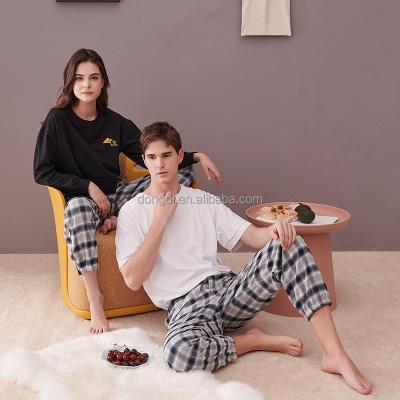 China Factory Wholesale Breathable 2 Pieces Plaid Pants Mens Designer Pajama Sets For Women Fashion Pajama Pants Women's Sleep Base for sale