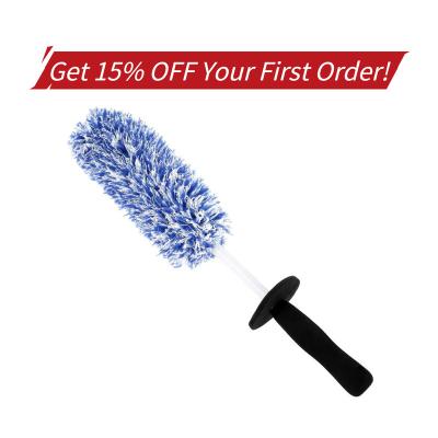 China EVA Microfiber Car Alloy + Microfiber Handle Long Wheel Rim Brush for sale